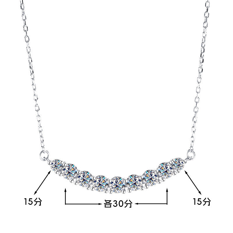 S925 Silver-plated Platinum Moissanite Pendant